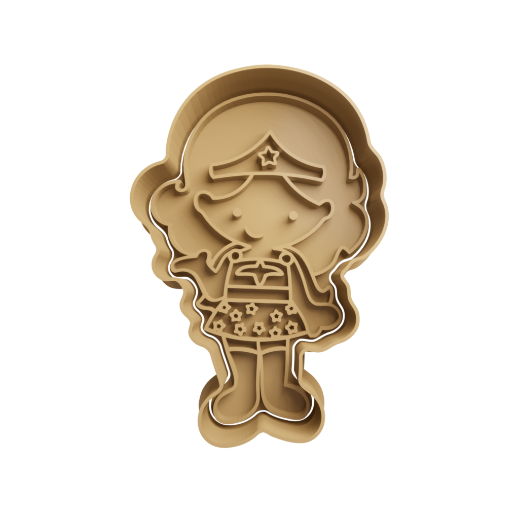 Mujer Maravilla Chibi Cortador De Galletas Stl Cortador De Galletas Stl