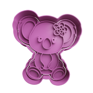 Koala con Flor Cortador de Galletas STL