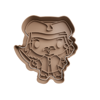 Jack Sparrow Cortador de Galletas STL
