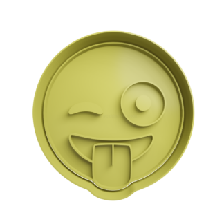 😜Emoticono Giñando el Ojo Cortador de Galletas STL