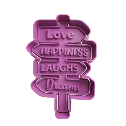 Love Happiness Laughs Dreams Cortador de Galletas STL