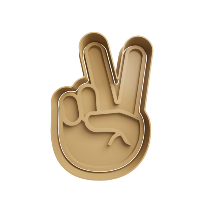 ✌️Emoticono Mano V de victoria Cortador de Galletas STL