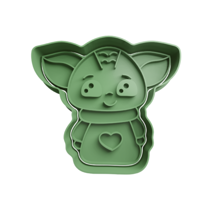 Grogu Baby Yoda con Corazon Cortador de Galletas STL