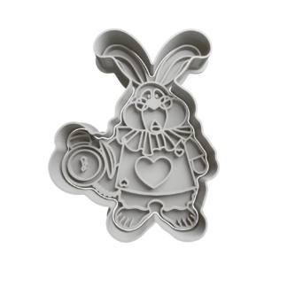 Conejo Blanco Cortador de Galletas STL