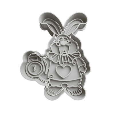Conejo Blanco Cortador de Galletas STL
