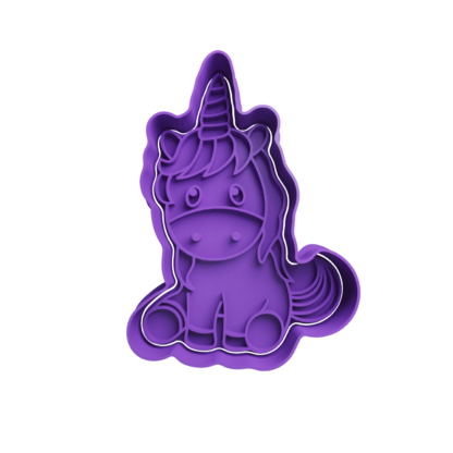 Unicornio Cute Cortador de Galletas STL 2