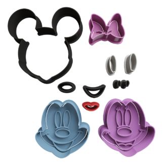 Mickey y Minnie Cortador de Galletas STL