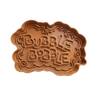 Bubble Bobble Logo Cortador de Galletas STL