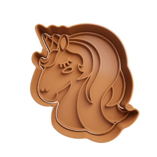 Unicornio Cute Cabeza Cortador de Galletas STL 5