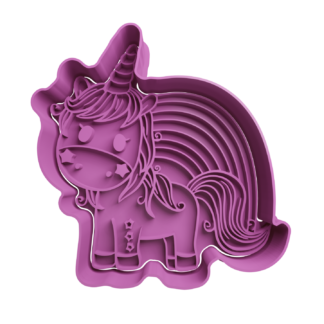 Unicornio Cute Cortador de Galletas STL 7