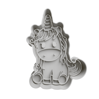 Unicornio Cute Cortador de Galletas STL 8