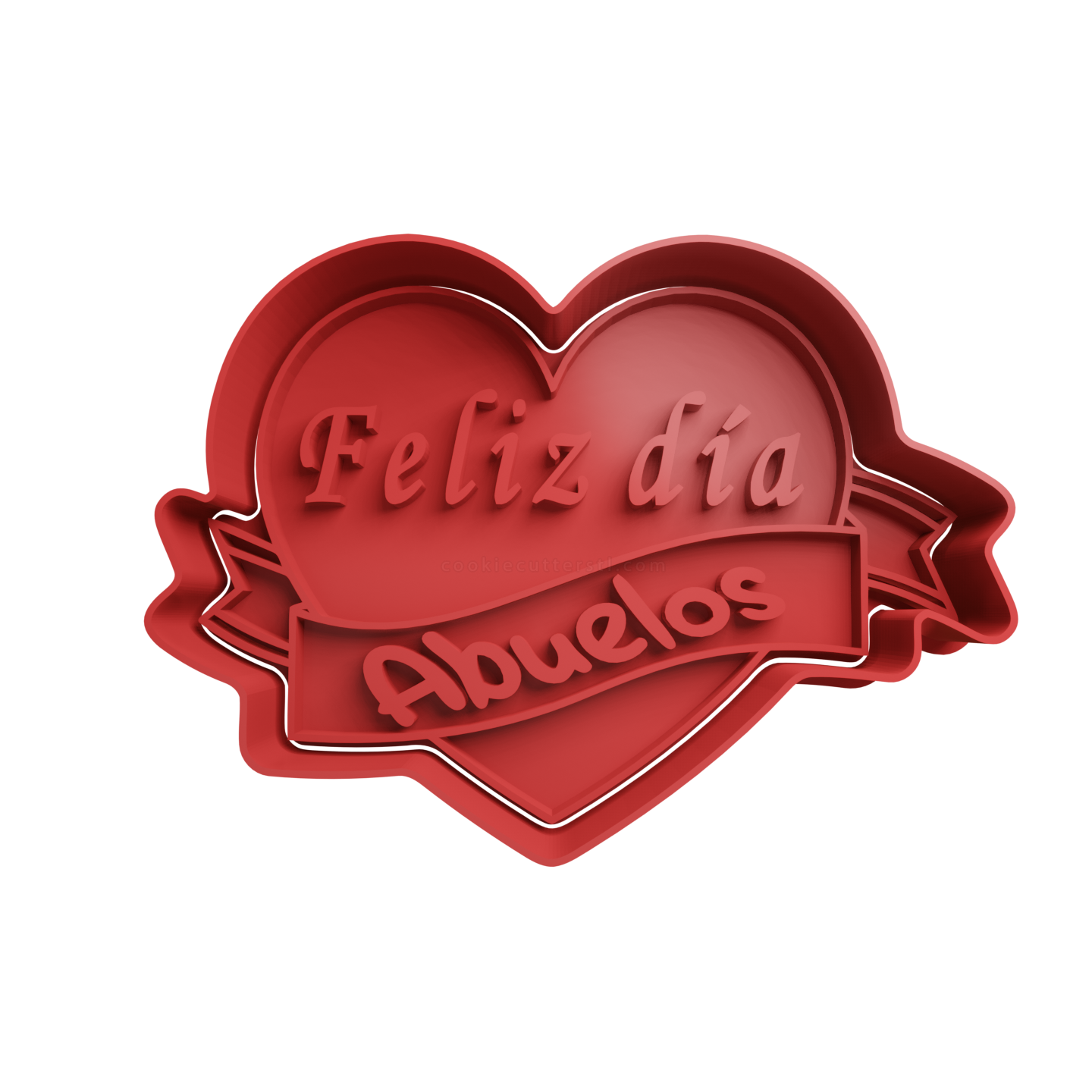 Corazon -Feliz dia ABUELOS Cortador de Galletas STL