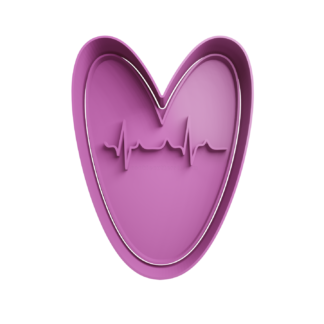 Corazon con Electrocardiograma Cortador de Galletas STL