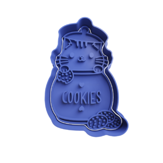 Gato Tarro de Cookies Cortador de Galletas STL