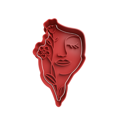 Mujer con Flor Cortador de Galletas STL