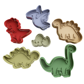 Set Dino Cute Cortador de Galletas STL