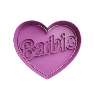 Barbie Logo Corazon Cortador de Galletas STL