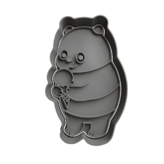 Oso Panda Cortador de Galletas STL 3