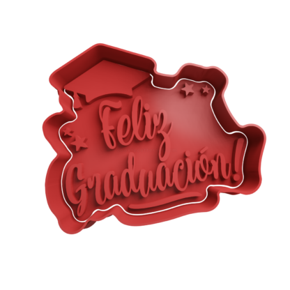 Feliz Graduacion Cortador de Galletas STL