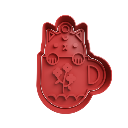 Gatito en Taza Cortador de Galletas STL