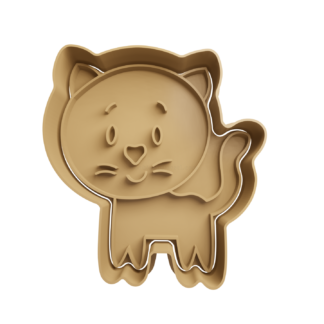 Gatito Cortador de Galletas STL 4