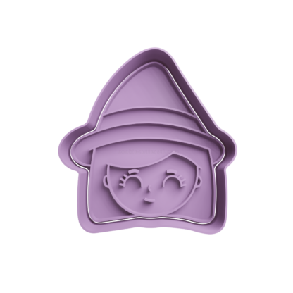 Bruja Cabeza Cute Cortador de Galletas STL