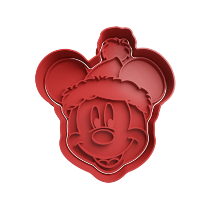 Mickey con Gorro de Navidad Cortador de Galletas STL