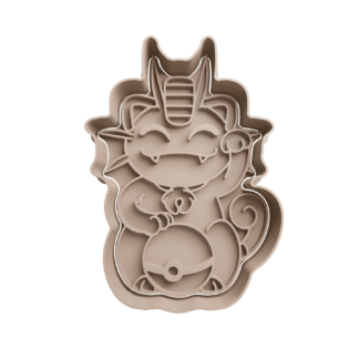 Meowth de la Suerte Cortador de Galletas STL