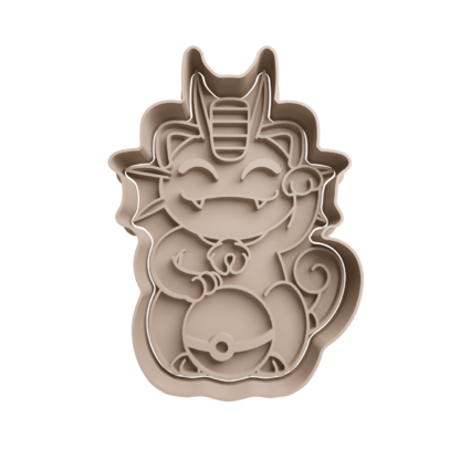 Meowth de la Suerte Cortador de Galletas STL