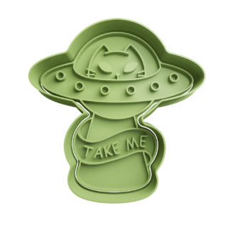 Gato Alien -Take me Cortador de Galletas STL