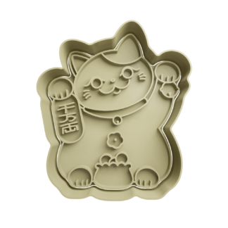 Gato de la Fortuna Maneki-neko Cortador de Galletas STL 6