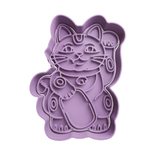 Gato de la Fortuna Maneki-neko Cortador de Galletas STL 7