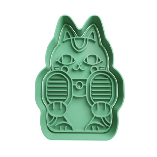 Gato de la Fortuna Maneki-neko Cortador de Galletas STL 5