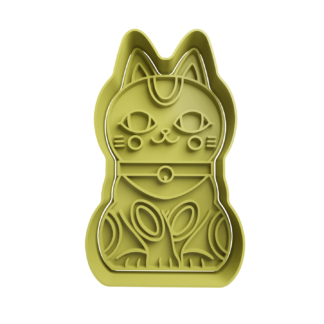 Gato de la Fortuna Maneki-neko Cortador de Galletas STL 3