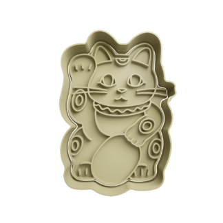 Gato de la Fortuna Maneki-neko Cortador de Galletas STL 9