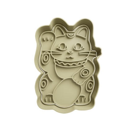 Gato de la Fortuna Maneki-neko Cortador de Galletas STL 9