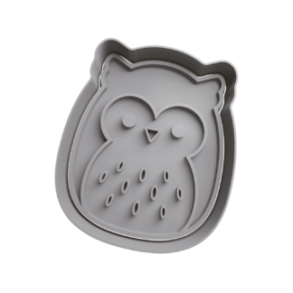 Squishmallows Hoot Buho Gris Cortador de Galletas STL