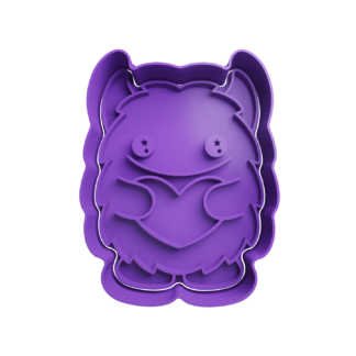 Monstruo Tierno con Corazon Cortador de Galletas STL