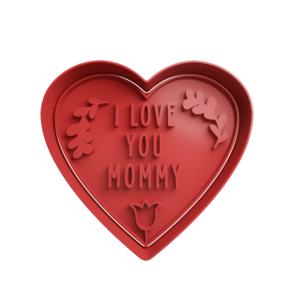 Corazón -I love you Mommy Cortador de Galletas STL