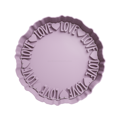 Circulo con Corazones LOVE Cortador de Galletas STL