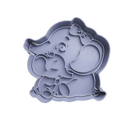 Elefante Mama con su Hijo Cortador de Galletas STL