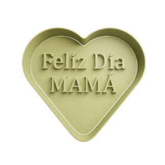 Corazón -Feliz día Mamá Cortador de Galletas STL 2