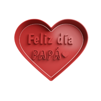 Corazón Feliz día Papá Cortador de Galletas STL