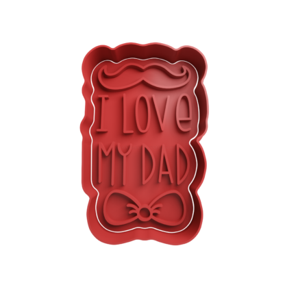 Mostacho I love my Dad con Moño Cortador de Galletas STL