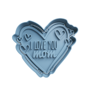 Corazon -I love You Mom Cortador de Galletas STL