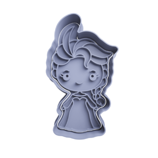 Elsa Frozen Chibi Cortador de Galletas STL 2