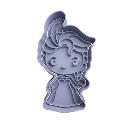 Elsa Frozen Chibi Cortador de Galletas STL 2