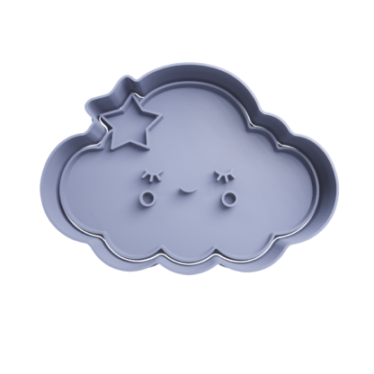 Nube Cute con Carita Cortador de Galletas STL