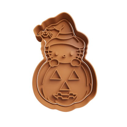 Hello Kitty en Calabaza Cortador de Galletas STL 3