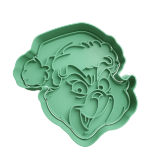 Grinch Cabeza Cortador de Galletas STL